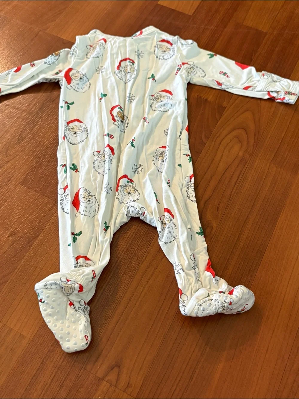 Angel Dear White Santa Zip Bamboo Sleeper 0-3M